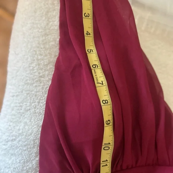 Elegant Burgundy Sleeveless Formal Long Dress - Picture 12 of 13